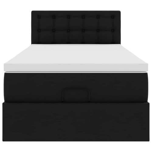 Otomanski krevet s madracem crni 90x200 cm umjetna koža - Crna 90 x 200 cm Cijena