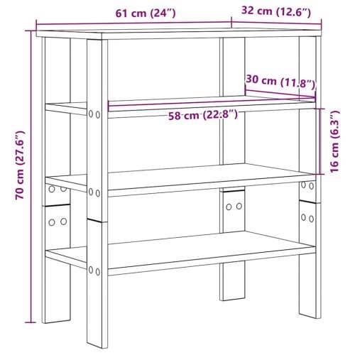 Stalak za cipele crni 61x32x70 cm od konstruiranog drva - Crna 1 70 cm Cijena