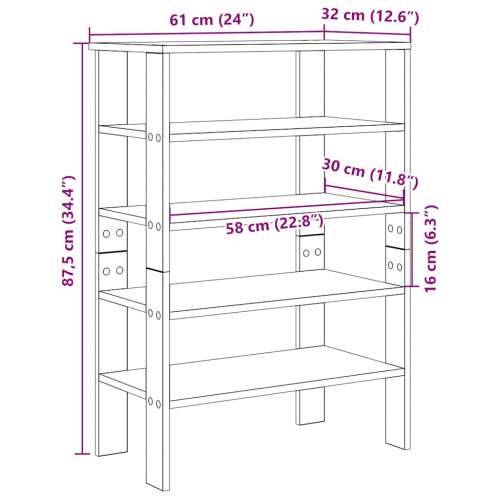 Stalak za cipele boja hrasta 61x32x87,5 cm konstruirano drvo - Dimljeni hrast 1 87.5 cm Cijena
