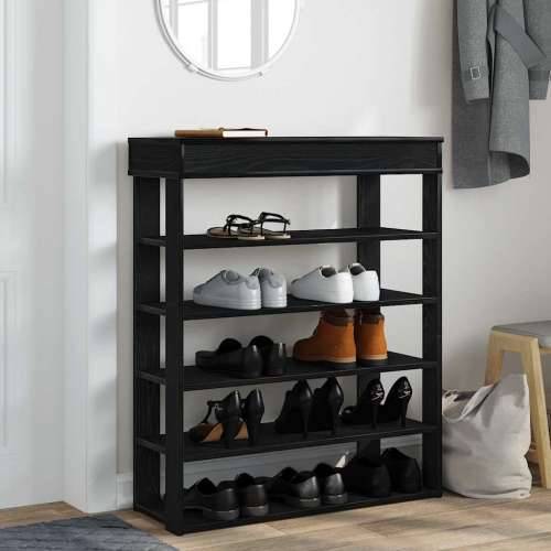 Stalak za cipele crni 80x30x98 cm od konstruiranog drva - Crna 1 80 cm Cijena