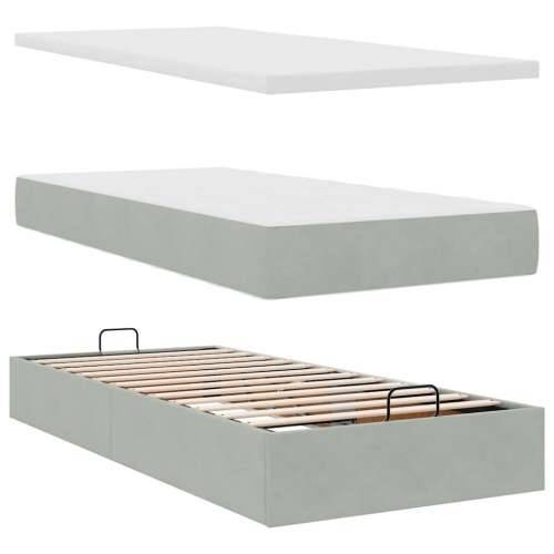 Okvir za krevet s madraca svjetlosivi 80x200 cm baršunasti - Svjetlosiva 80 x 200 cm Cijena