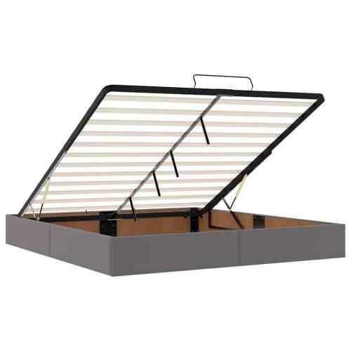 Otomanski krevet s madracima i LED sivi 160x200cm umjetna koža - Siva 160 x 200 cm Cijena
