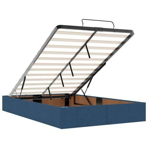 Otomanski krevet s madracem i LED plavi 120x200 cm tkanine - Plava 120 x 200 cm Gladak dizajn Cijena