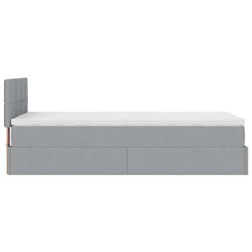 Otomanski krevet s madracem i LED svijetlosiva 80x200cm tkanina - Svjetlosiva 80 x 200 cm Blok s kvadratima Cijena