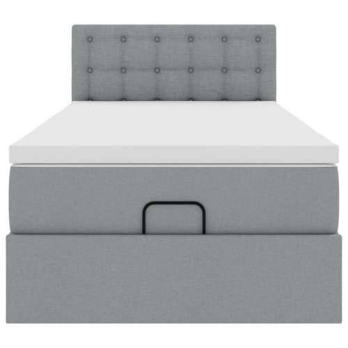 Otomanski krevet s madracem i LED svijetlosiva 80x200cm tkanina - Svjetlosiva 80 x 200 cm gumbi Cijena