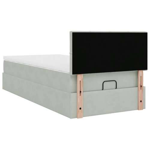 Okvir za krevet s madraca svjetlosivi 80x200 cm baršunasti - Svjetlosiva 80 x 200 cm Blok s kvadratima Cijena
