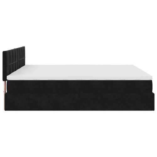 Otomanski okvir kreveta s madracima crni 200x200cm baršunasti - Crna 200 x 200 cm Blok s kvadratima Cijena