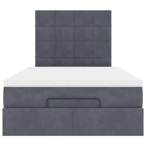 Okvir za krevet s madracima tamnosivi 120x190 cm baršunasti - Tamno siva 120 x 190 cm Blok s kvadratima Cijena