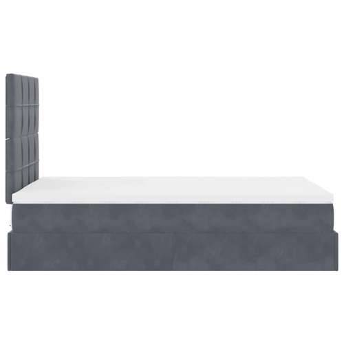 Okvir za krevet s madracima tamnosivi 120x190 cm baršunasti - Tamno siva 120 x 190 cm Blok s kvadratima Cijena