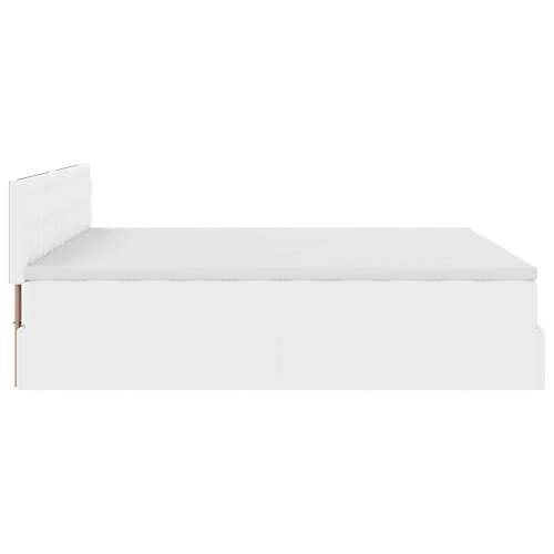Otomanski okvir kreveta s madraca bijela 180x200cm umjetna koža - Bijela 180 x 200 cm Cijena