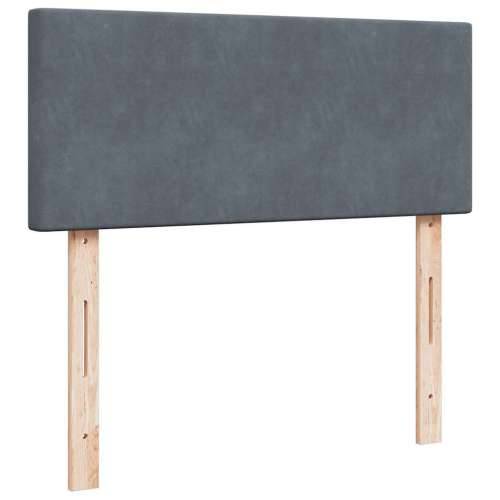 Otomanski krevet s madraca tamnosivi 120x190 cm baršunasti - Tamno siva 120 x 190 cm Gladak dizajn Cijena