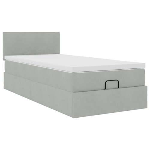 Okvir za krevet s madraca svjetlosivi 80x200 cm baršunasti - Svjetlosiva 80 x 200 cm Gladak dizajn Cijena