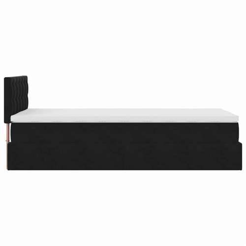 Otomanski krevet s madracem i LED crna 80x200cm baršun - Crna 80 x 200 cm gumbi Cijena