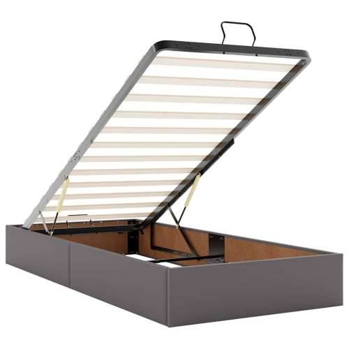 Otomanski krevet s madracem sivi 90x200 cm umjetna koža - Siva 90 x 200 cm Cijena