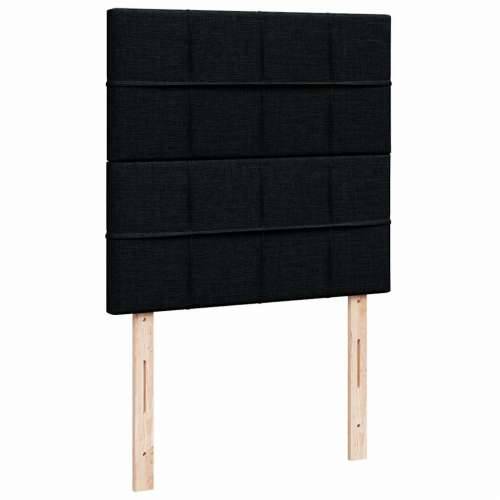 Otomanski okvir kreveta s madraca crni 90x190cm od tkanine - Crna 90 x 190 cm Blok s kvadratima Cijena
