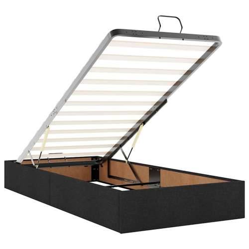 Otomanski okvir kreveta s madraca crni 90x190cm od tkanine - Crna 90 x 190 cm Blok s kvadratima Cijena