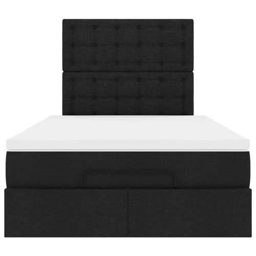 Otomanski krevet s madracem crni 120x190 cm tkanine - Crna 120 x 190 cm gumbi Cijena