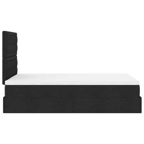 Otomanski krevet s madracem crni 120x190 cm tkanine - Crna 120 x 190 cm gumbi Cijena