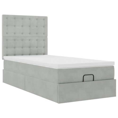 Okvir za krevet s madracima svjetlosivi 80x200 cm baršunasti - Svjetlosiva 80 x 200 cm gumbi Cijena