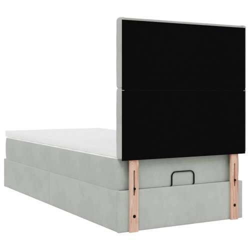 Okvir za krevet s madracima svjetlosivi 80x200 cm baršunasti - Svjetlosiva 80 x 200 cm gumbi Cijena