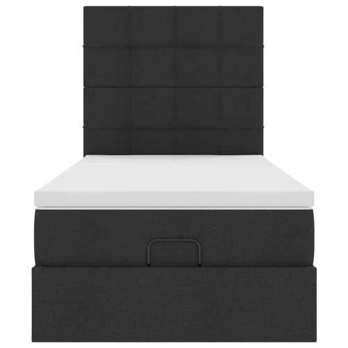 Otomanski krevet s madracem i LED crna 80x200cm tkanina - Crna 80 x 200 cm Blok s kvadratima Cijena