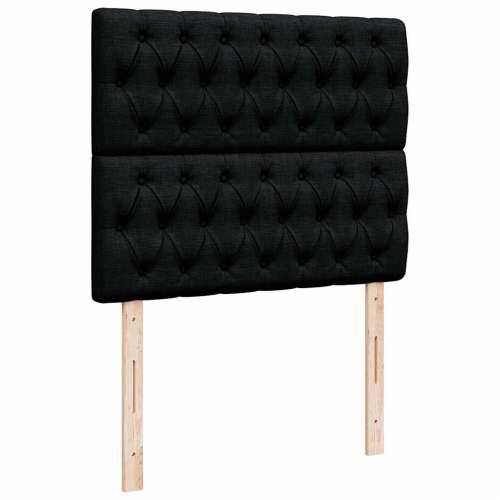 Otomanski okvir kreveta s madracem crni 120x200cm od tkanine - Crna 120 x 200 cm Dizajn s gumbima Cijena