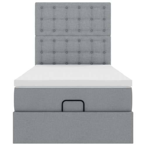 Otomanski krevet s madracem i LED svijetlosiva 80x200cm tkanina - Svjetlosiva 80 x 200 cm gumbi Cijena