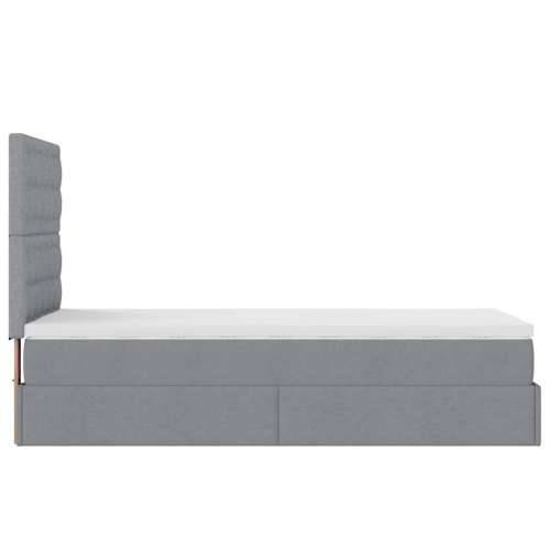 Otomanski krevet s madracem i LED svijetlosiva 80x200cm tkanina - Svjetlosiva 80 x 200 cm gumbi Cijena