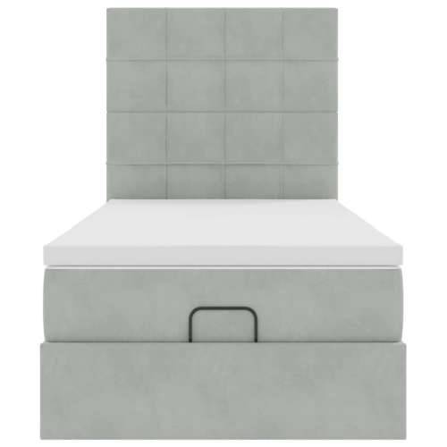 Okvir kreveta s madracima svijetlosivi 90x200cm baršunasti - Svjetlosiva 90 x 200 cm Blok s kvadratima Cijena