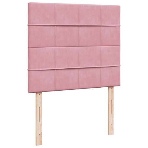 Okvir za krevet s madracima ružičasti 120 x 190 cm baršunasti - Ružičasta 120 x 190 cm Blok s kvadratima Cijena