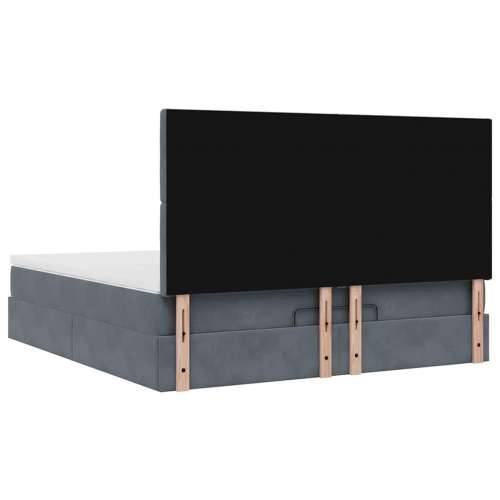 Okvir kreveta s madracima tamnosivi 180x200cm baršunasti - Tamno siva 180 x 200 cm gumbi Cijena