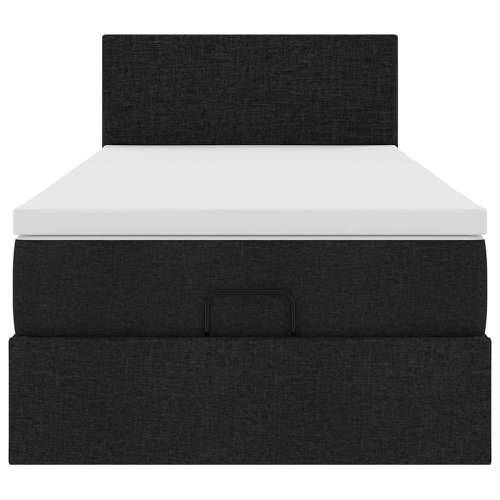 Otomanski krevet s madracem i LED crna 80x200cm tkanina - Crna 80 x 200 cm Gladak dizajn Cijena