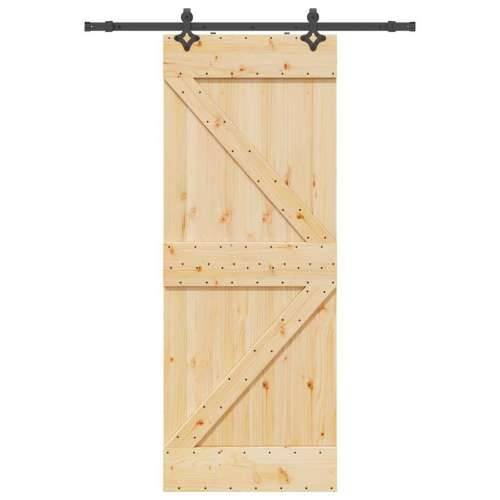 Klizna vrata s priborom za montažu 80 x 210 cm masivna borovina - 80 x 210 cm (152.5 cm) 1 Trokutasti Cijena