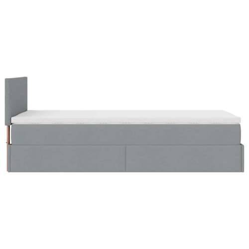 Otomanski krevet s madracem i LED svijetlosiva 80x200cm tkanina - Svjetlosiva 80 x 200 cm Gladak dizajn Cijena