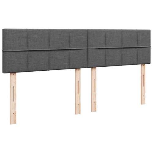 Otomanski okvir kreveta s madracima tamnosivi 200x200cm tkanine - Tamno siva 200 x 200 cm Blok s kvadratima Cijena