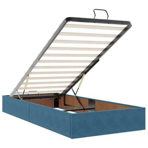 Otomanski krevet s madracem i LED tamnoplavi 80x200cm baršun - Tamno plava 80 x 200 cm Gladak dizajn Cijena