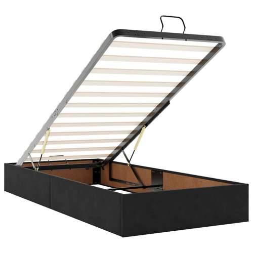Otomanski okvir kreveta s madraca crni 90x190cm baršunasti - Crna 90 x 190 cm gumbi Cijena