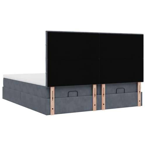 Okvir kreveta s madracima tamnosivi 200x200cm baršunasti - Tamno siva 200 x 200 cm Blok s kvadratima Cijena
