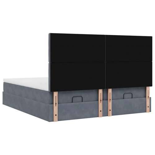 Okvir kreveta s madracima tamnosivi 200x200cm baršunasti - Tamno siva 200 x 200 cm gumbi Cijena