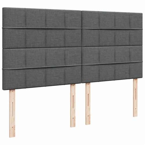 Otomanski okvir kreveta s madracima tamnosivi 200x200cm tkanine - Tamno siva 200 x 200 cm Blok s kvadratima Cijena