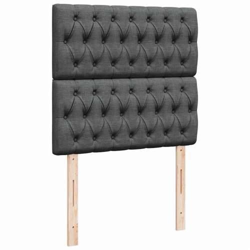 Otomanski krevet s madracem i LED tamnosivi 80x200cm tkanina - Tamno siva 80 x 200 cm Dizajn s gumbima Cijena