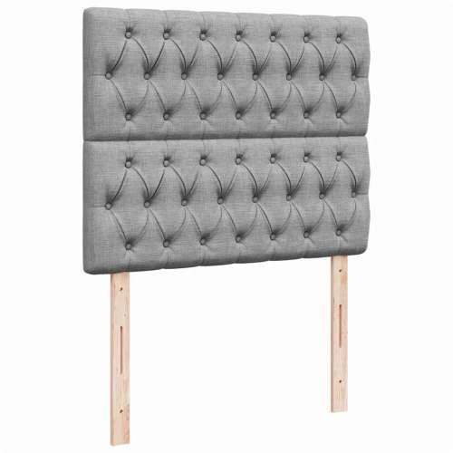 Okvir za krevet s madraca svjetlosivi 120x190 cm od tkanine - Svjetlosiva 120 x 190 cm Dizajn s gumbima Cijena
