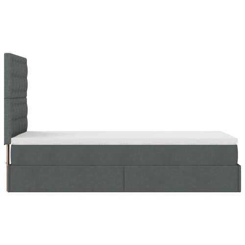 Otomanski krevet s madracem i LED tamnosivi 80x200cm tkanina - Tamno siva 80 x 200 cm gumbi Cijena