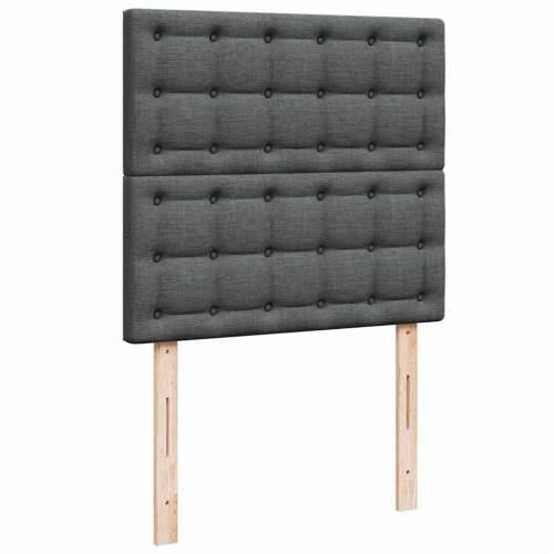 Otomanski okvir kreveta s madraca tamnosivi 90x190cm tkanine - Tamno siva 90 x 190 cm gumbi Cijena