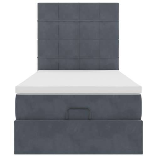 Okvir kreveta s madracima tamnosivi 100x200cm baršunasti - Tamno siva 100 x 200 cm Blok s kvadratima Cijena