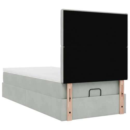 Okvir za krevet s madracima svjetlosivi 80x200 cm baršunasti - Svjetlosiva 80 x 200 cm gumbi Cijena