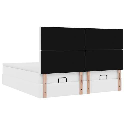 Okvir kreveta s madracima čisto bijela 200x200cm umjetna koža - Bijela 200 x 200 cm Cijena