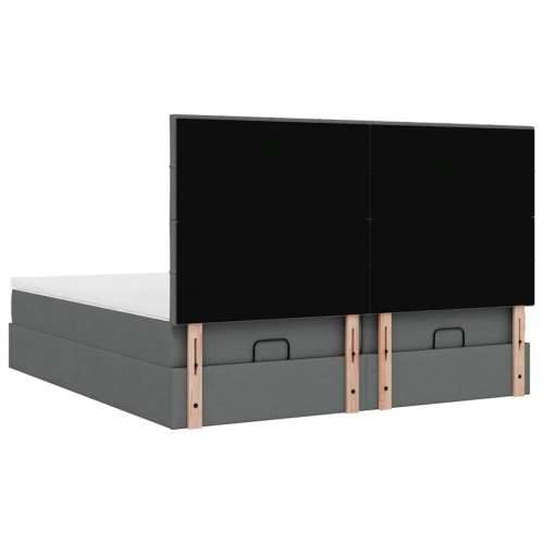 Okvir kreveta s madracima tamnosivi 160x200cm od tkanine - Tamno siva 160 x 200 cm Blok s kvadratima Cijena