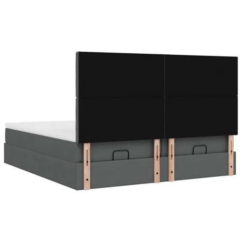 Okvir kreveta s madracima tamnosivi 160x200cm od tkanine - Tamno siva 160 x 200 cm gumbi Cijena