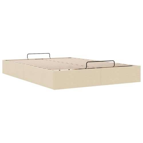 Otomanski okvir kreveta bez madraca krem 140x200 cm od tkanine - Krema 140 x 200 cm Cijena